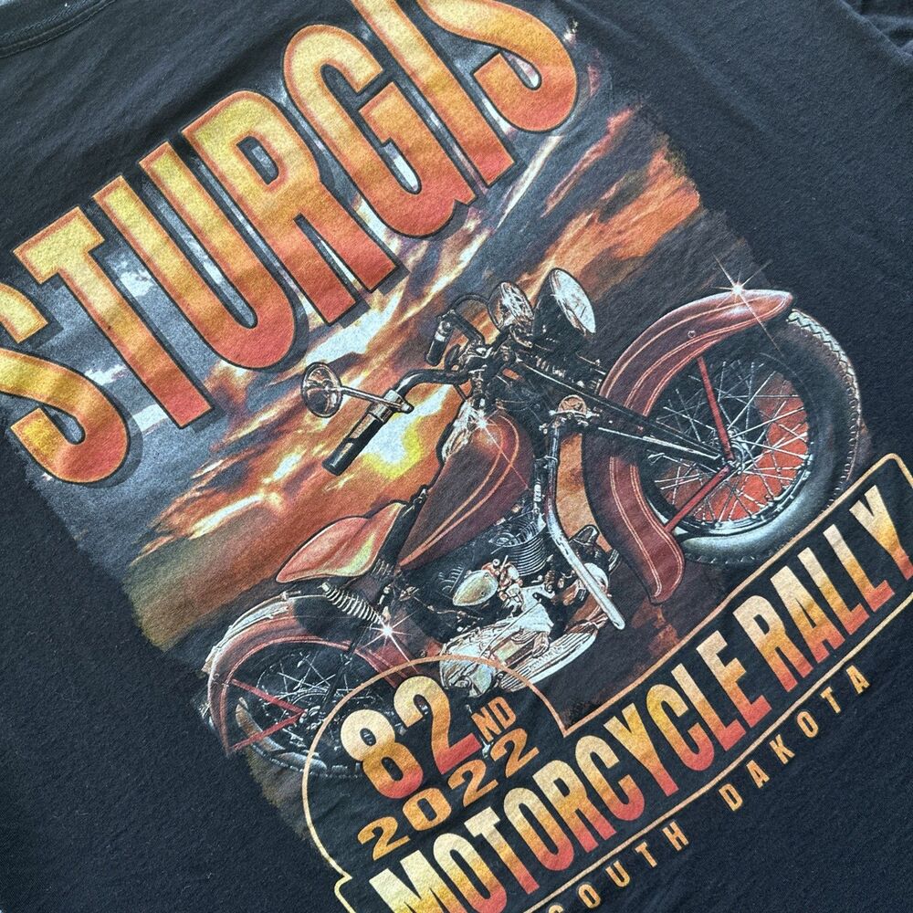 STURGIS Motorcycle Rally Vintage Y2K 2006 Double Sided Graphic Shirt Black Sz XL
